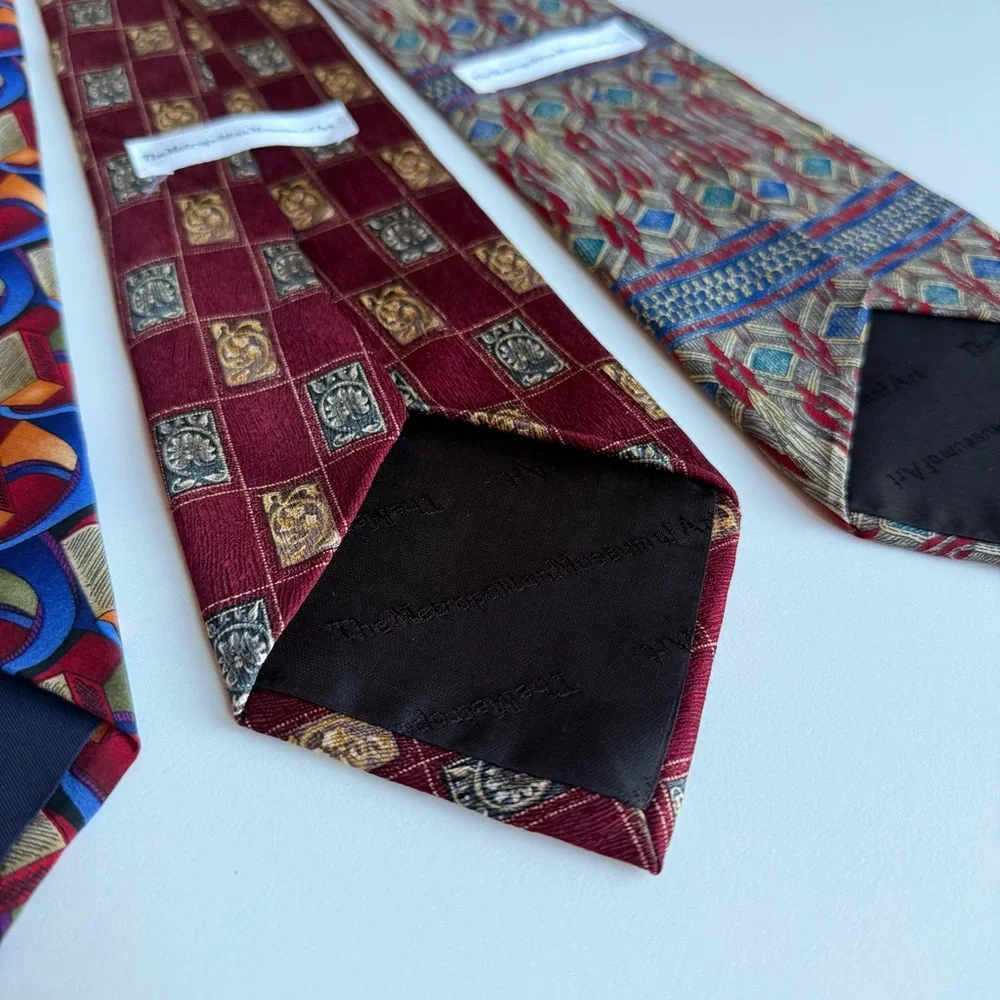 Lot of 3 Vintage Silk Tie J. Garcia Collector’s Edition Metropolitan Museum Art